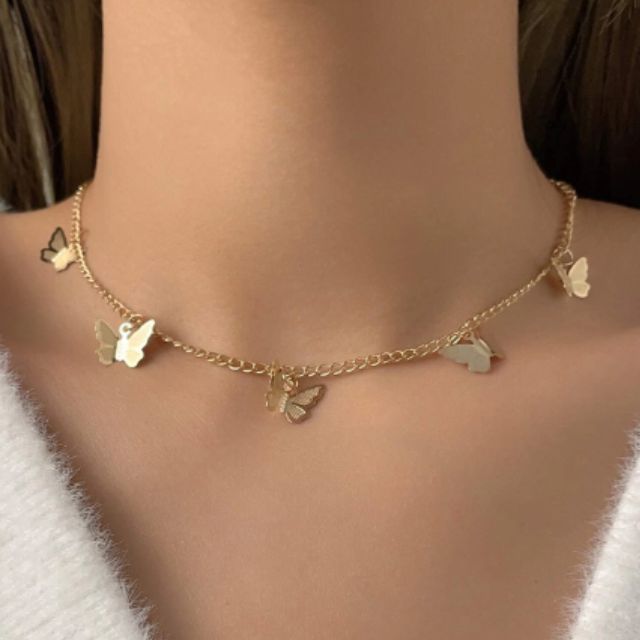 Kiana - Boho choker with butterfly pendants