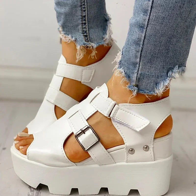 Open platform sandals