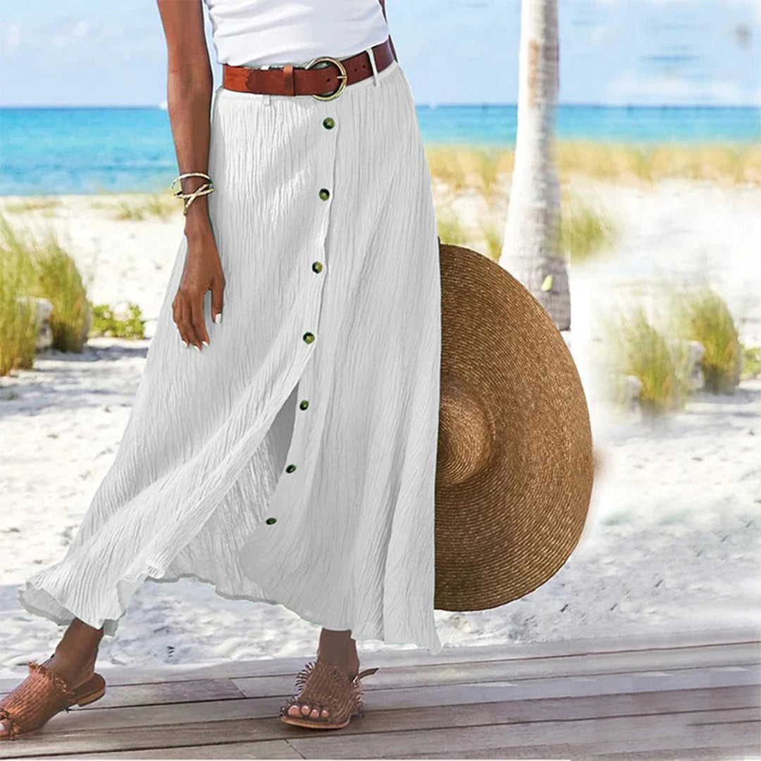 Ula - Maxi skirt with button placket