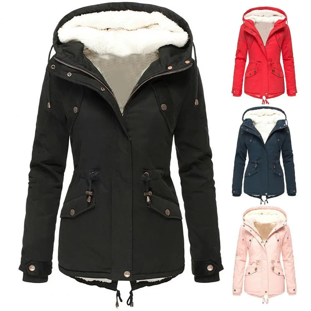 Hooded winter jacket for women