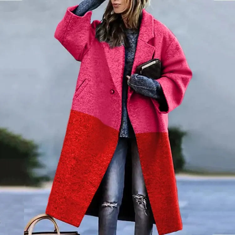 Alessandra - Trench coat with abstract print and wide lapel