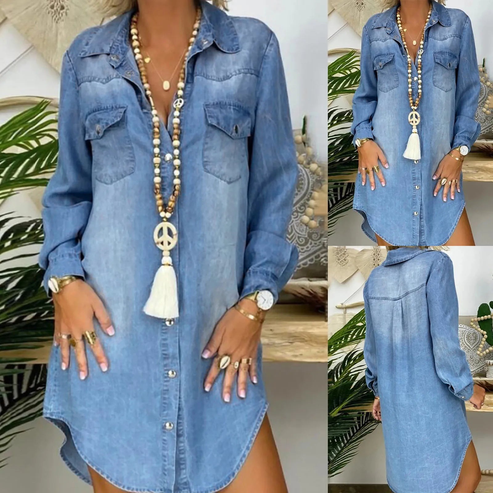 Wilma - Denim Shirt Dress