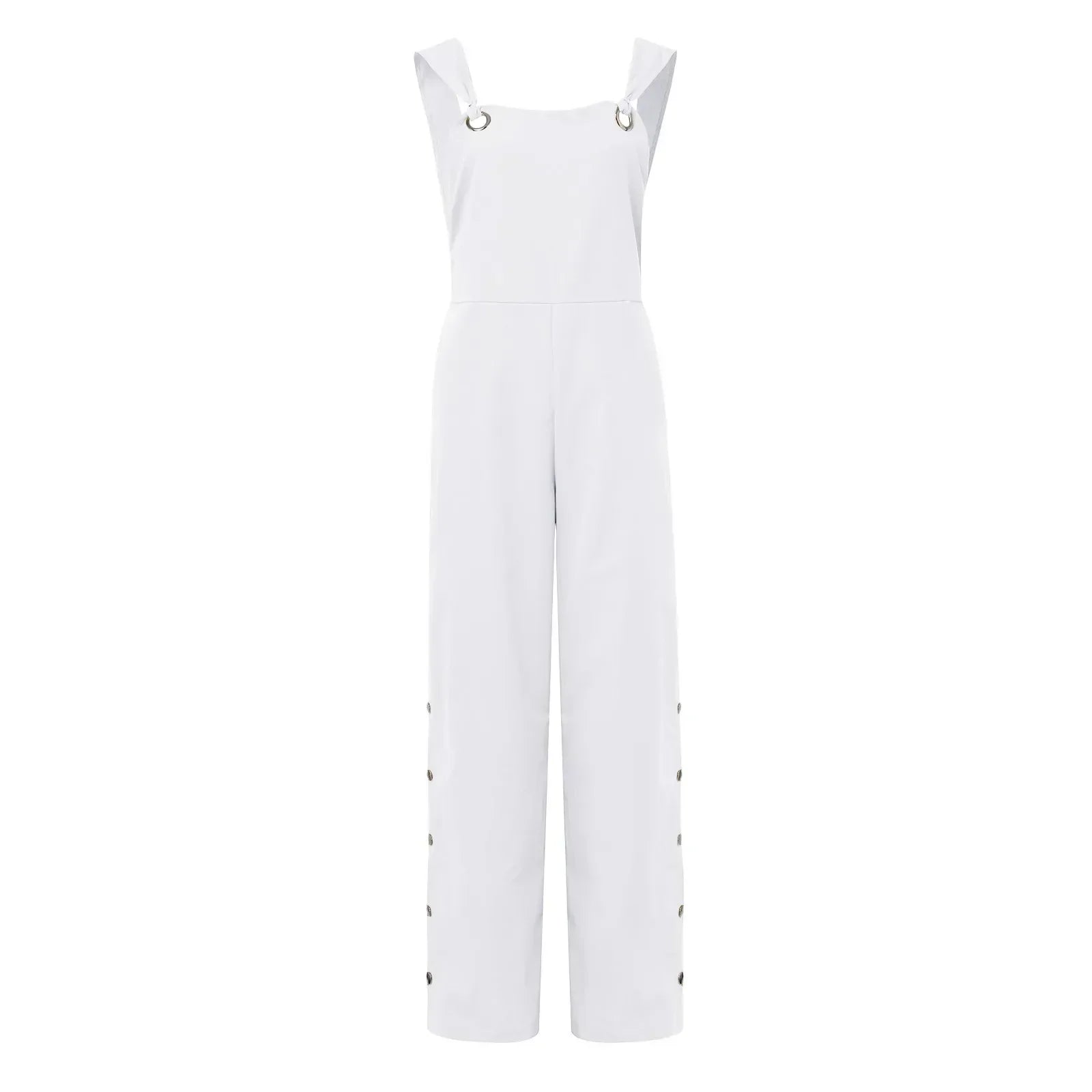 Summer jumpsuit with sleeveless twisted knots and pockets