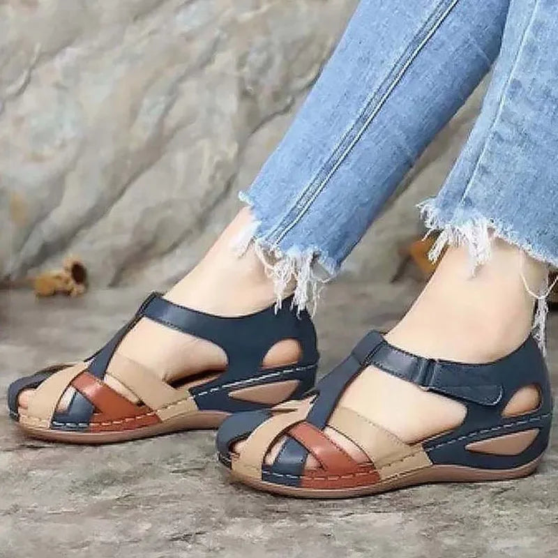 Summer sandals with a low heel