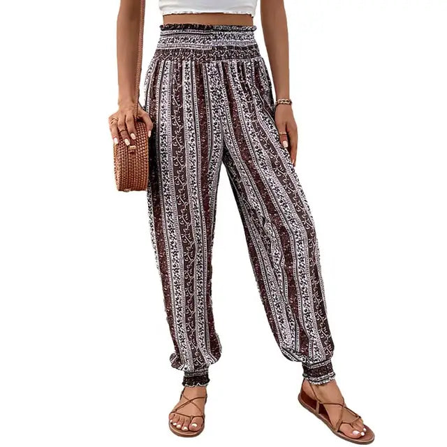 Maya - Harem trousers in ethnic boho style with print pattern