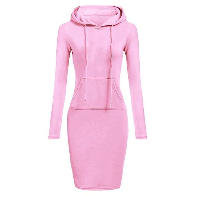 Sweatshirt dress with hood