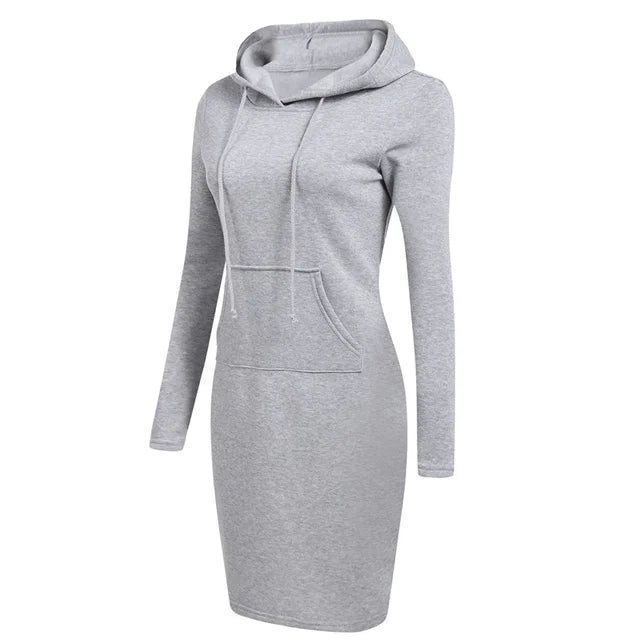 Sweatshirt dress with hood