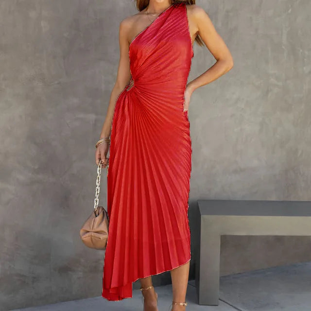 Talia - Dress with irregular pleats