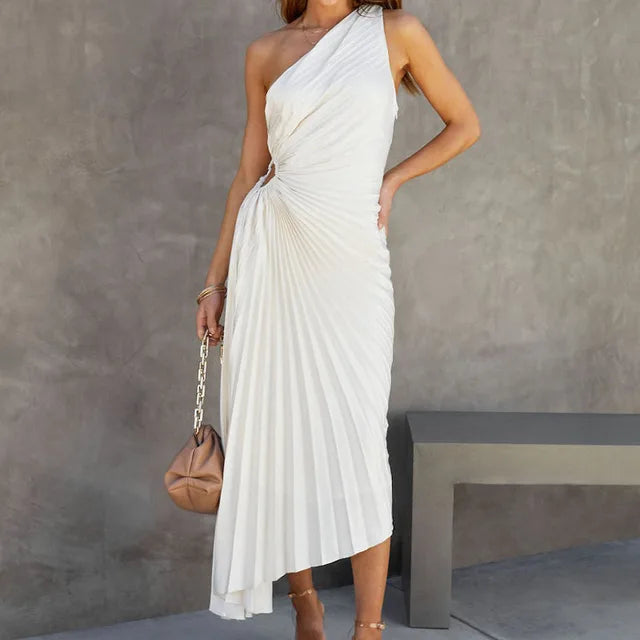 Talia - Dress with irregular pleats