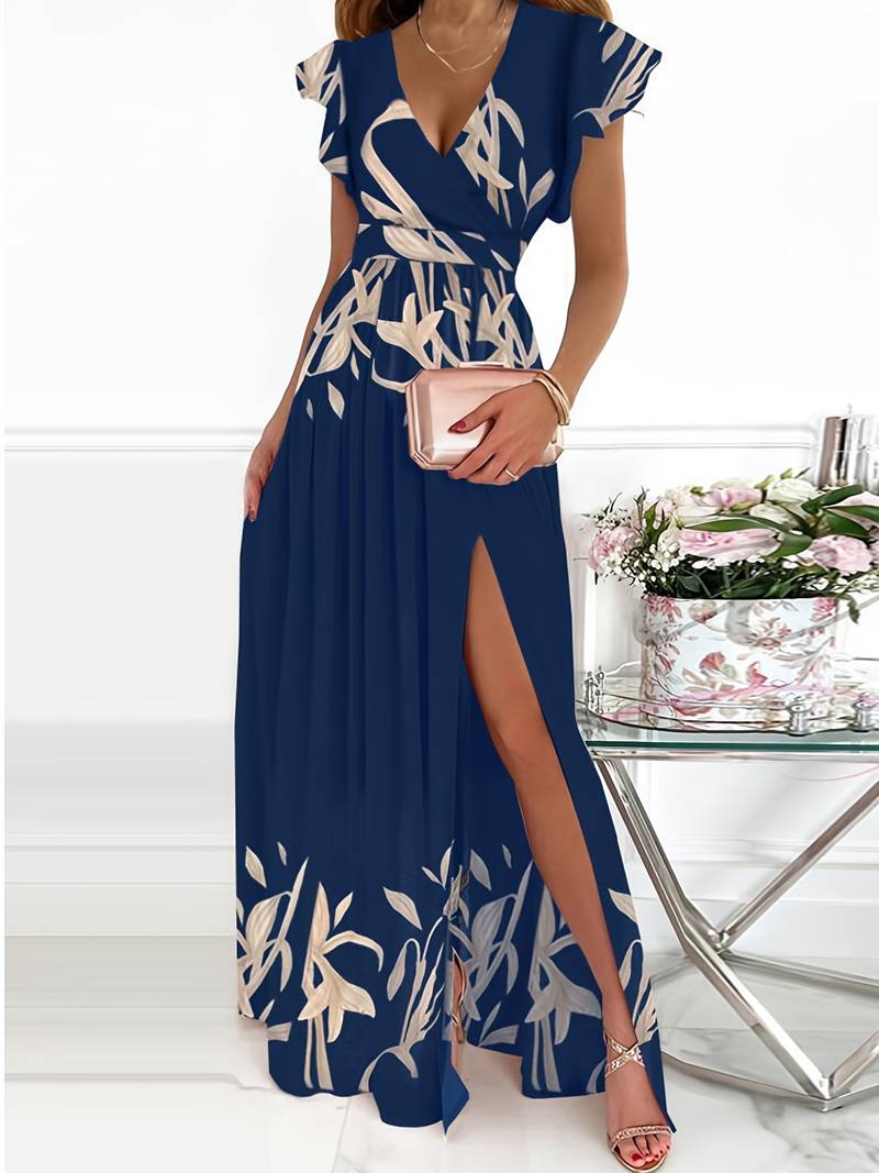 Vines - Sexy long dress with split V-neckline