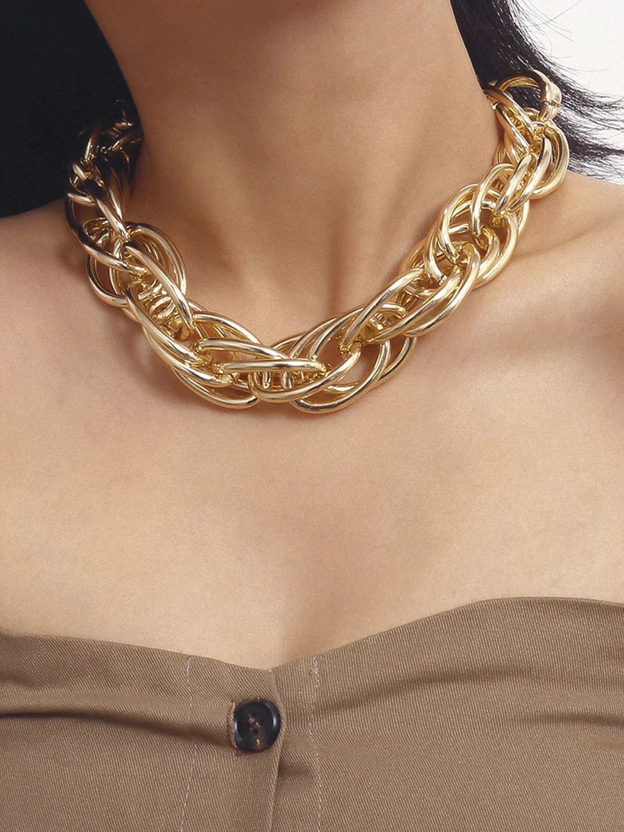 Metal Geometric O-chain Necklace