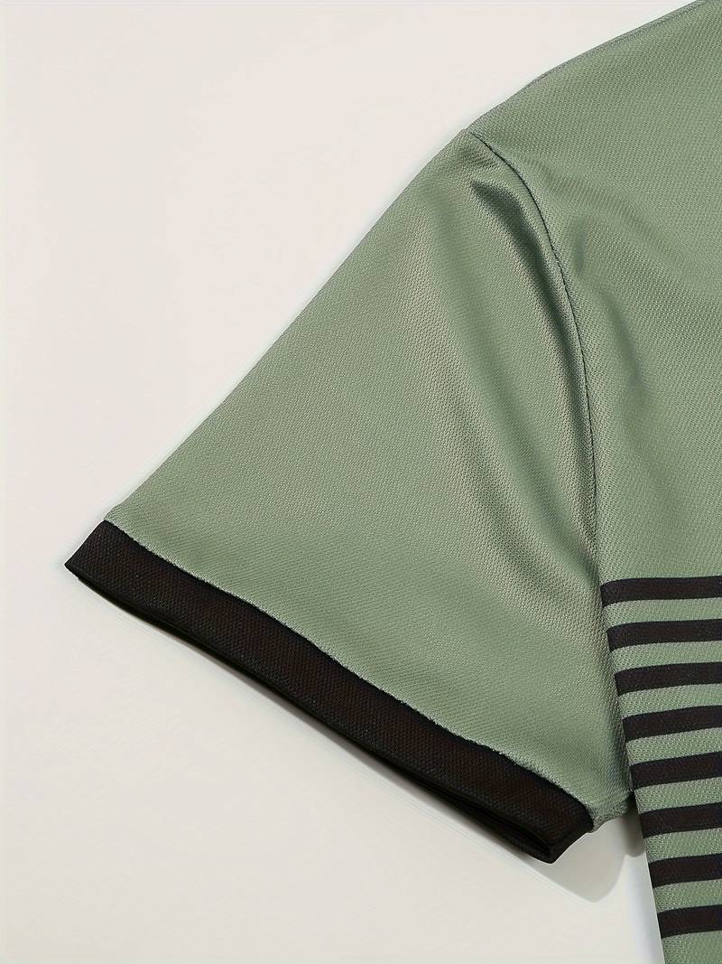 Leon - Casual Short Sleeve Striped Polo Shirt For Men