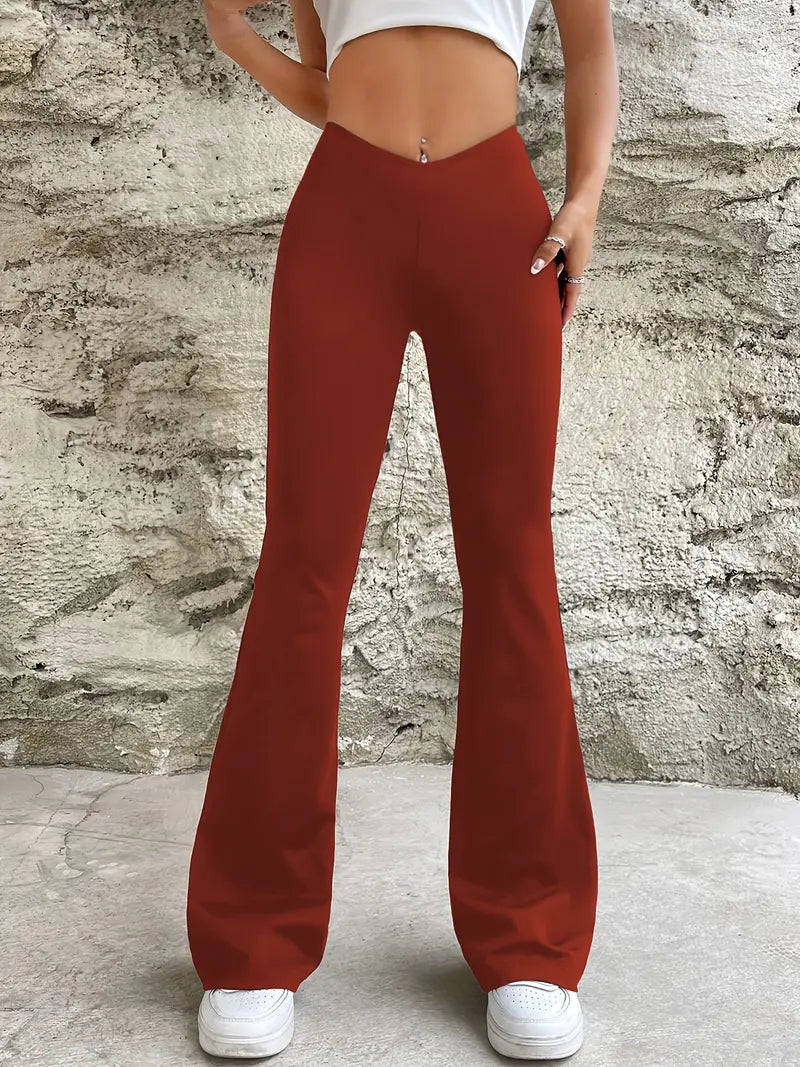 Adelle - elasticated slim trousers with high waist