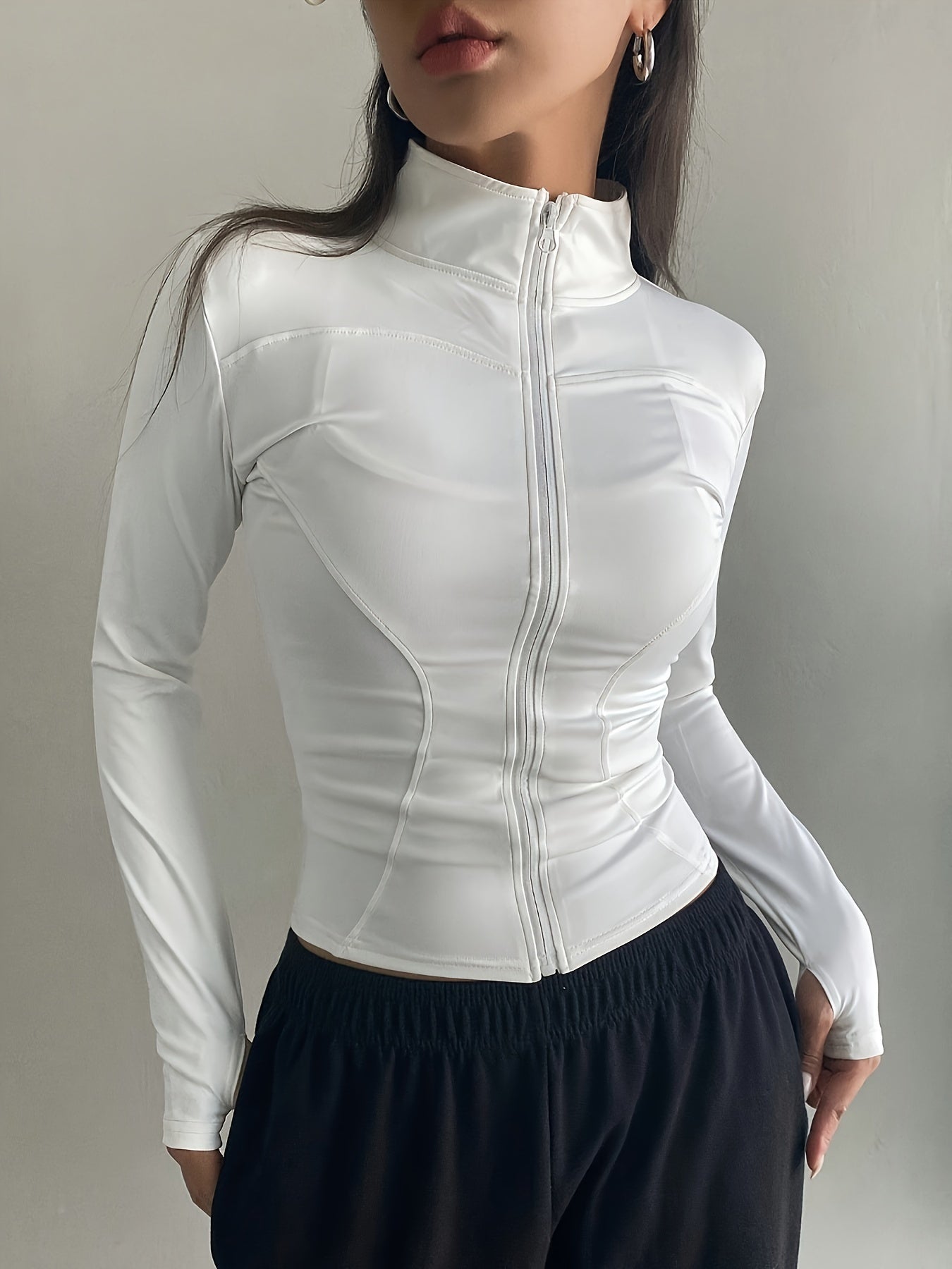 Slim-fit zipper top jacket for women