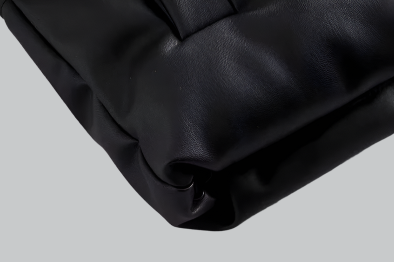 PU leather stand collar vest jacket for women