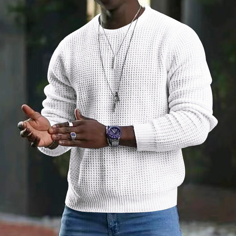 Hadi - Men's versatile long-sleeved knit with round neckline