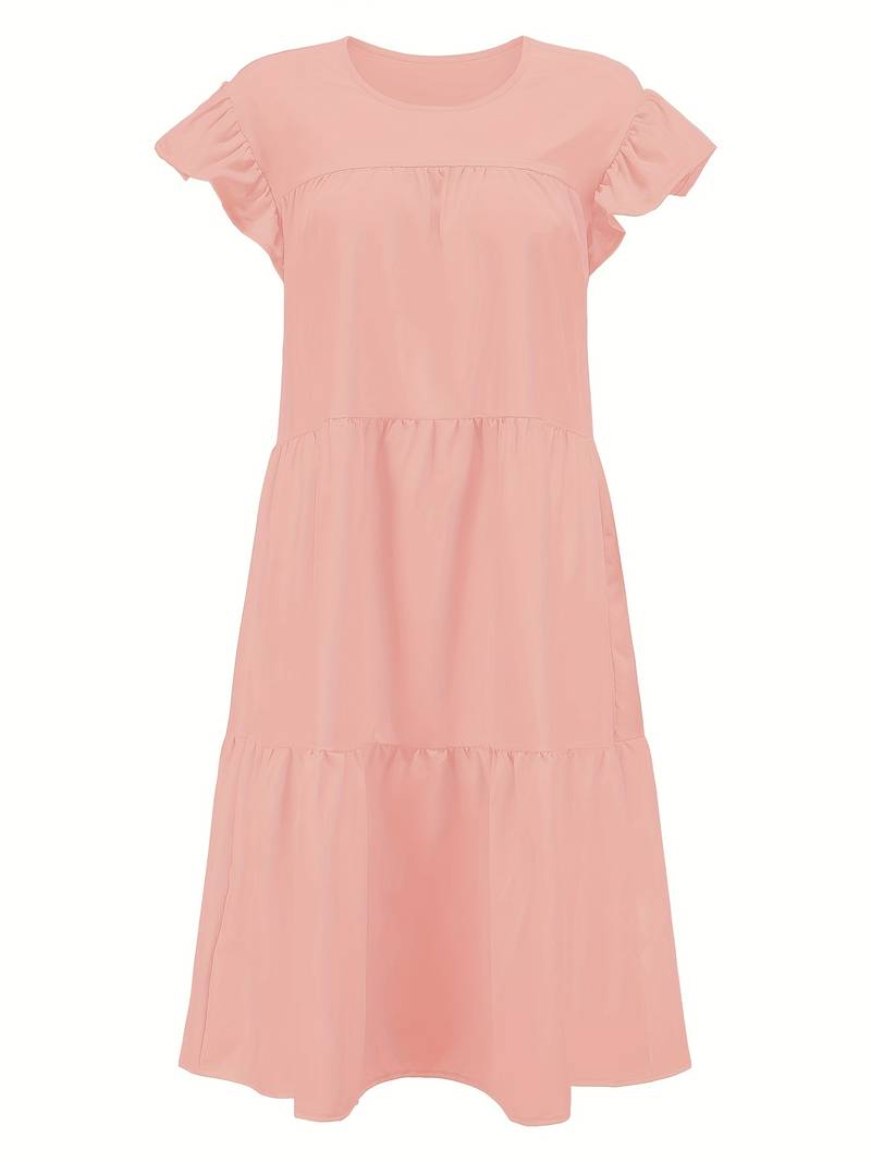 Zaniyah - Frayed round neck dress