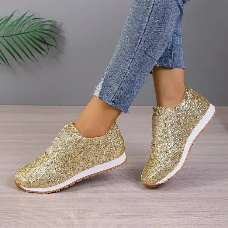 Zoe - Glitter slip-on sneaker with contrasting sole