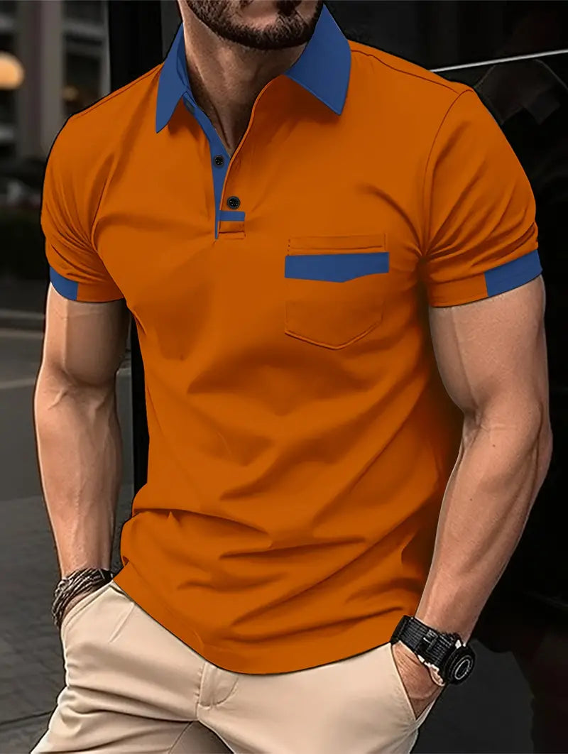 Daniel – colorful short-sleeved lapel shirt with chest pocket for spring/summer