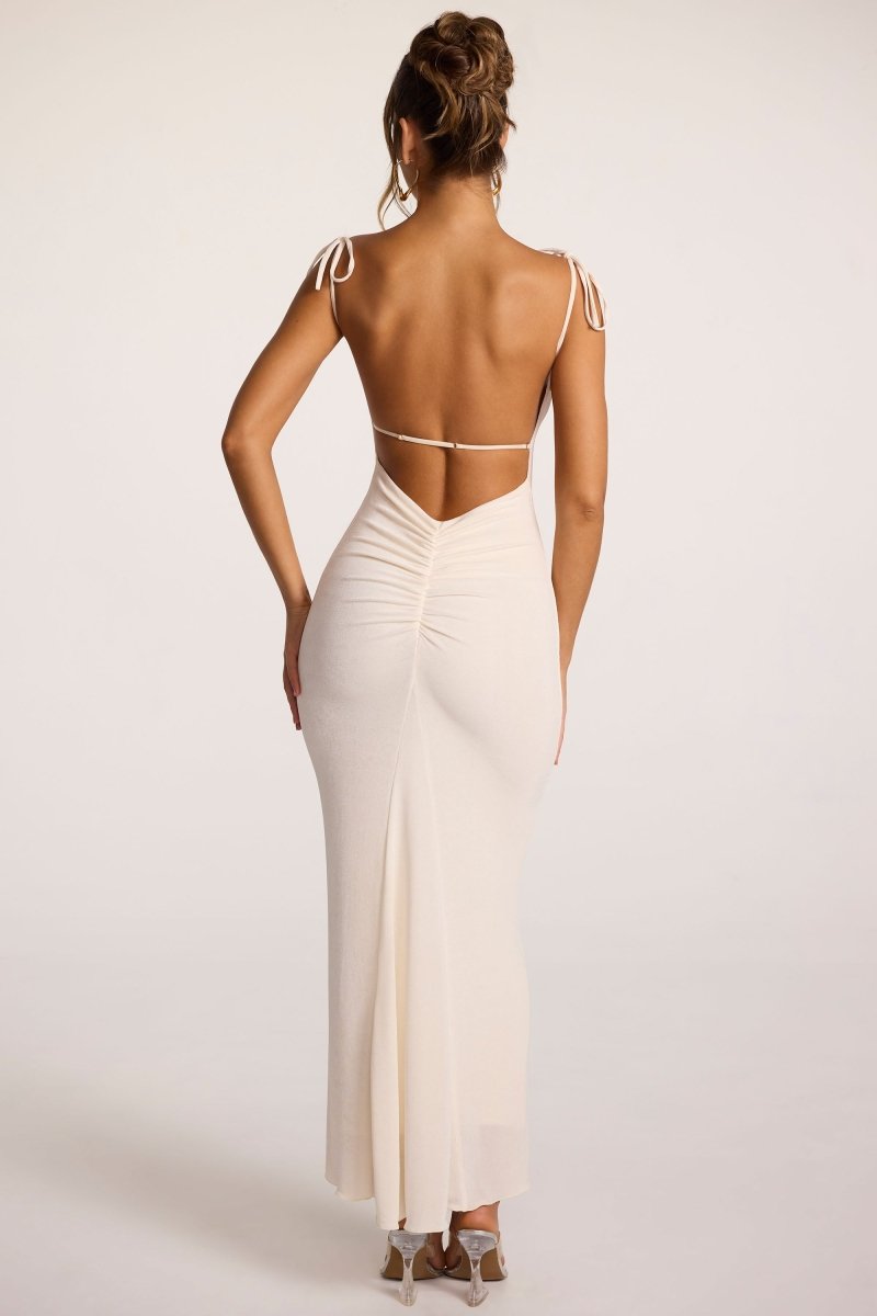 Ladies asymmetric backless bodycon dress