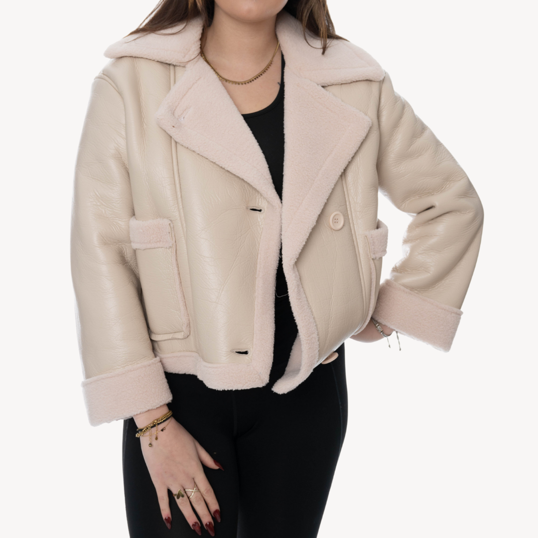 Loravelle | Women's Faux Leather Shearling Jacket