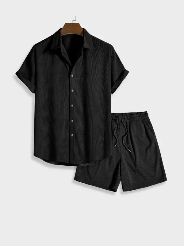 Corduroy summer set with buttons