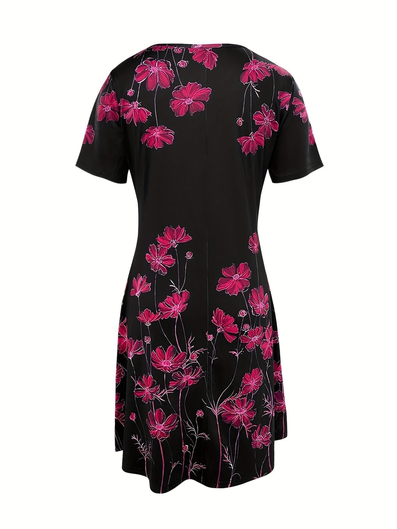 Valentina | Women's Floral Print Dress | Black