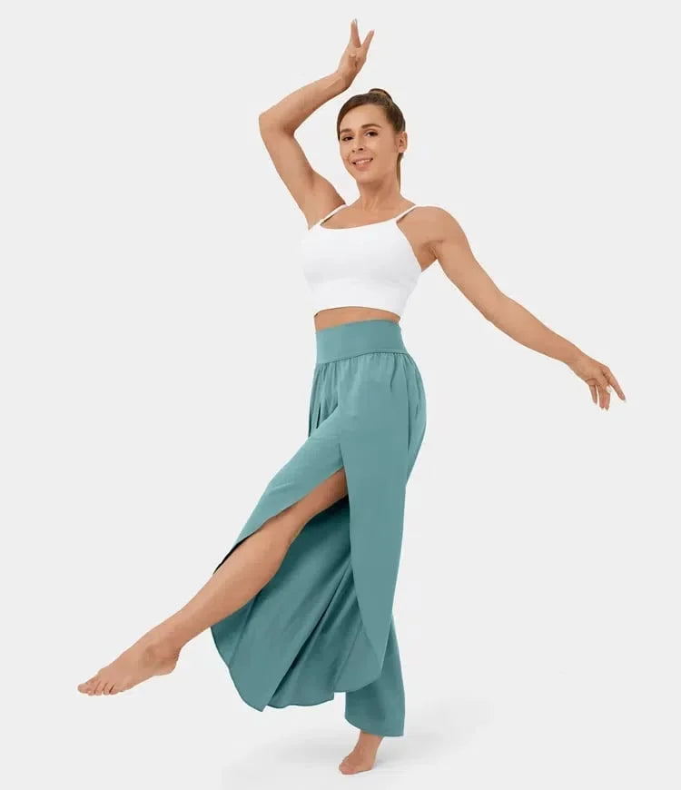 Yoga trousers with wide leg