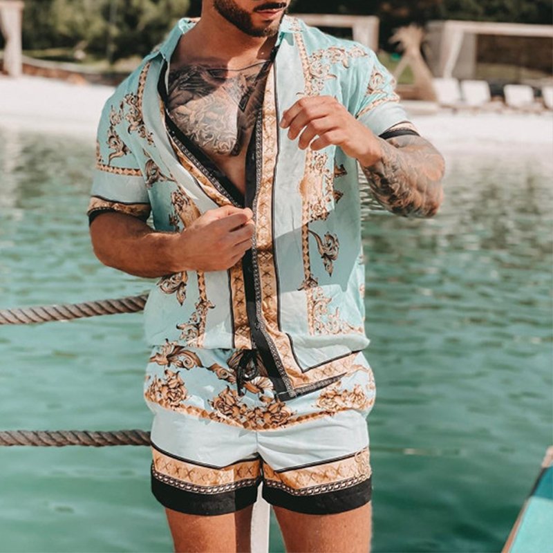 Loose fit summer short suit in fashion men