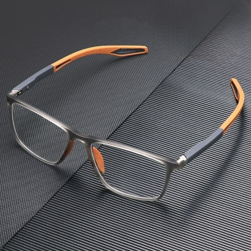 Verona - Contemporary rectangular glasses with coloured temples