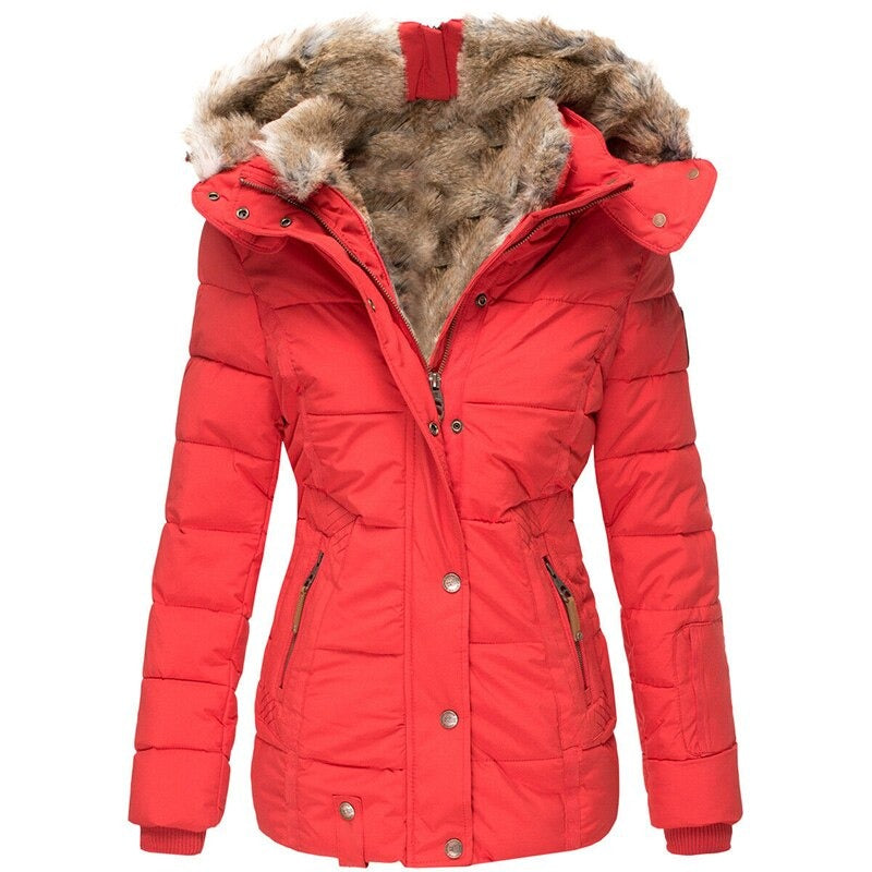 Women's Fur-Lined Winter Coat - Warm, Waterproof, Insulated, and Stylish Outerwear