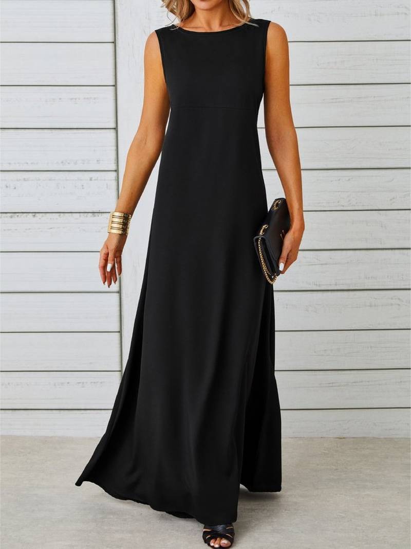 Warda - Simple long black dress