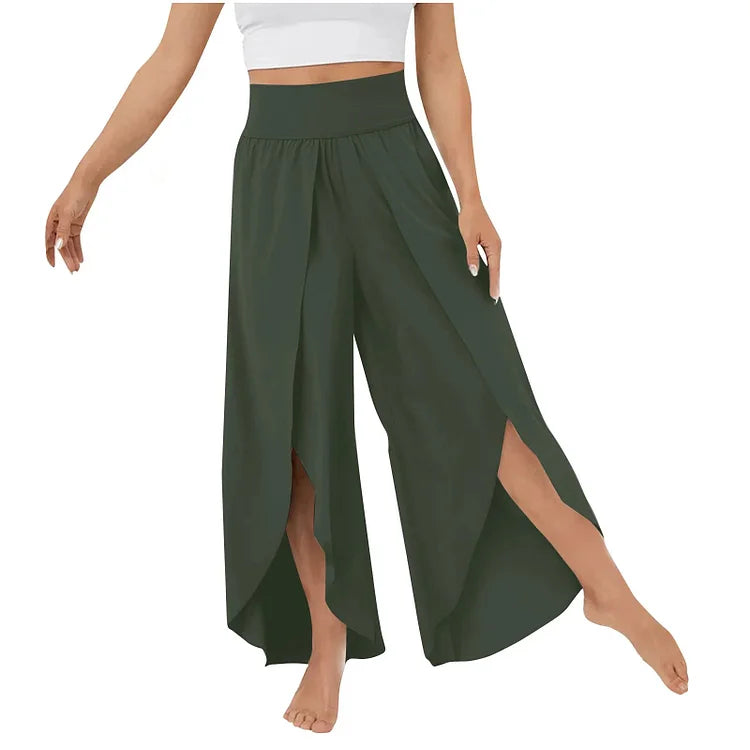 Yoga trousers with wide leg