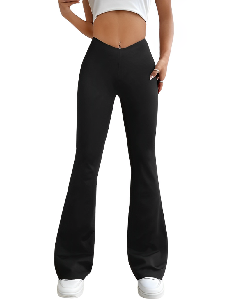 Adelle - elasticated slim trousers with high waist