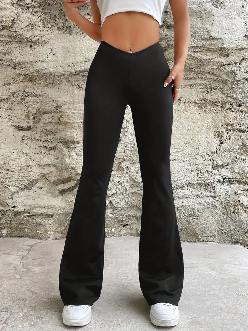 Adelle - elasticated slim trousers with high waist