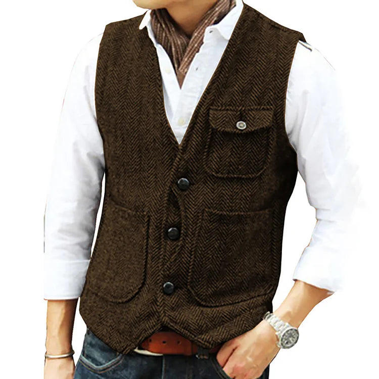 Alessandro - Men's suit cashmere single-breasted waistcoat