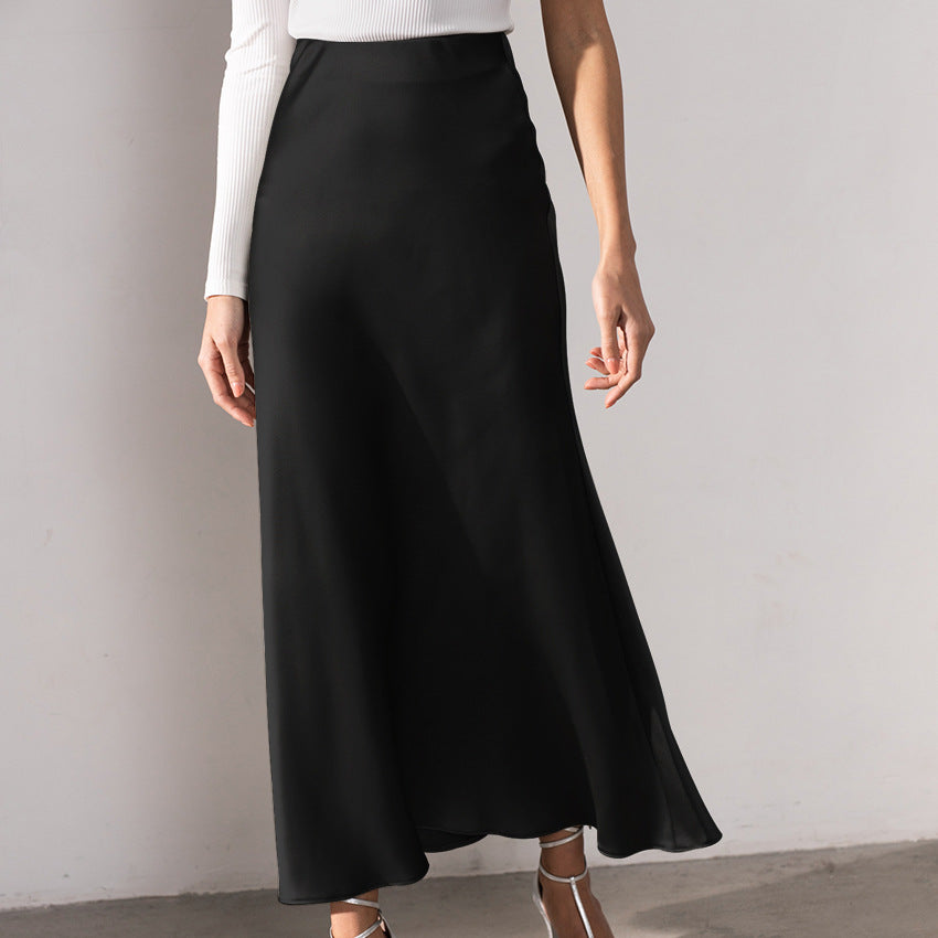 Stylish skirt with high waist Silky Ice Silk Skirt