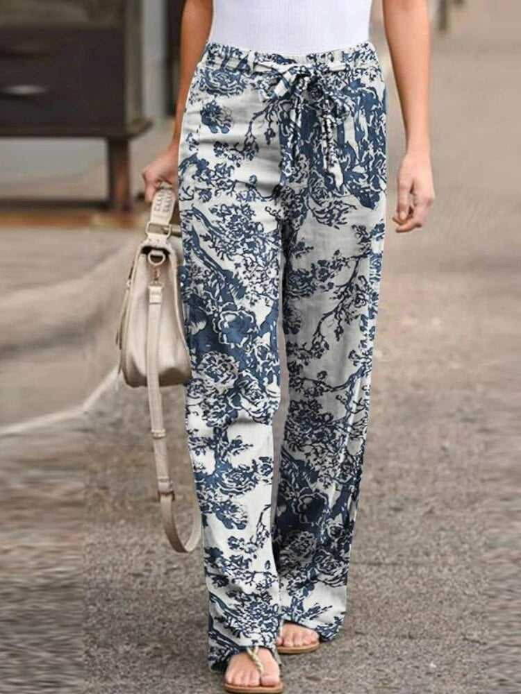 Leala - Summer fashion trousers with wide legs