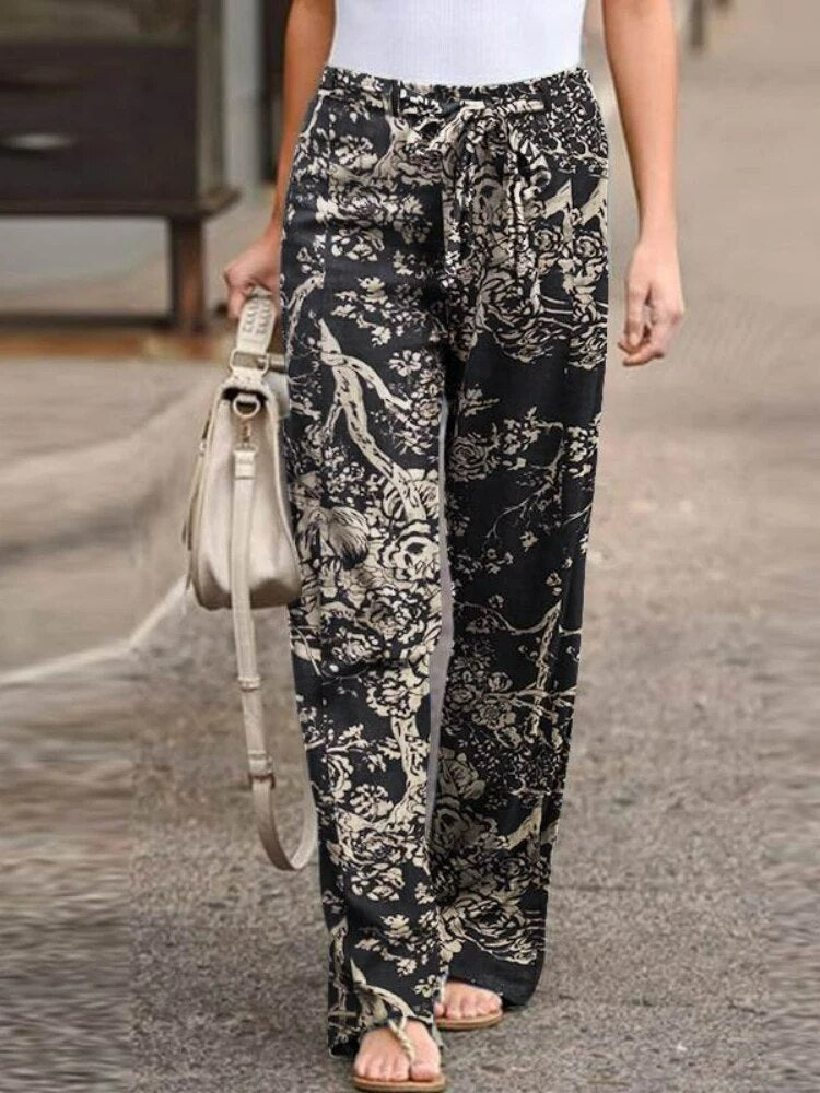 Leala - Summer fashion trousers with wide legs