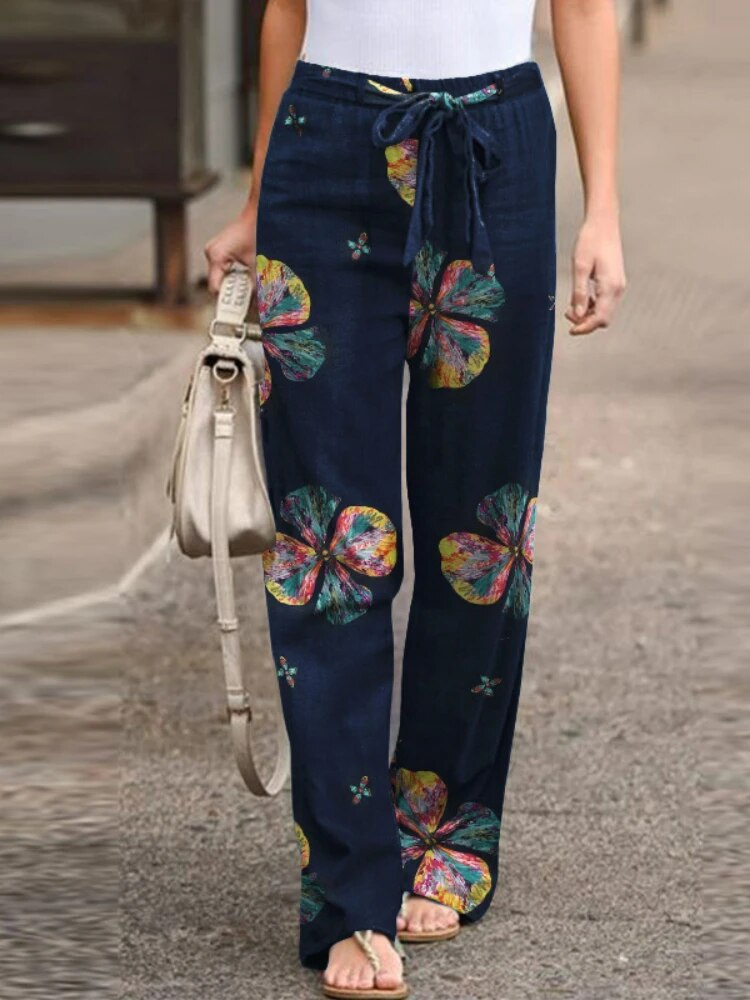 Leala - Summer fashion trousers with wide legs