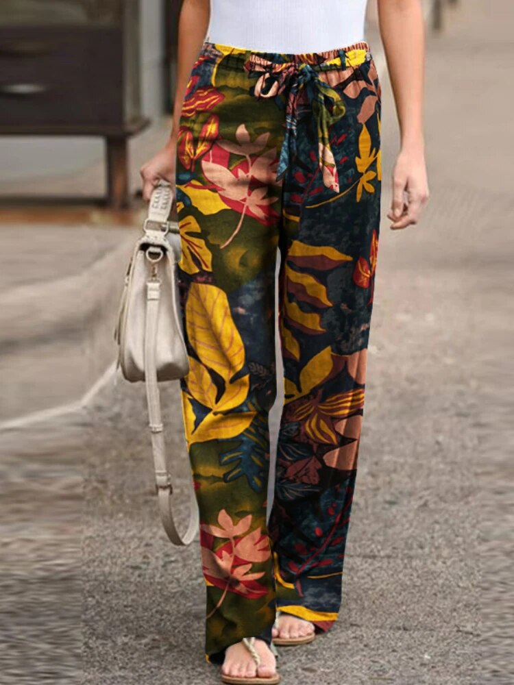 Leala - Summer fashion trousers with wide legs