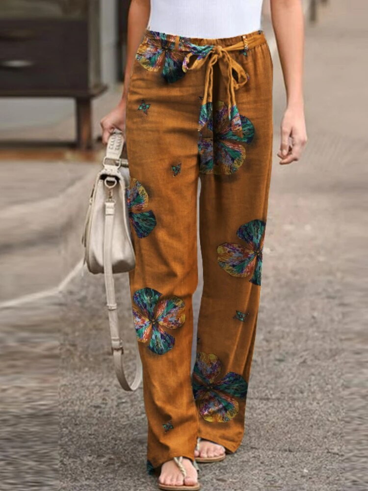 Leala - Summer fashion trousers with wide legs