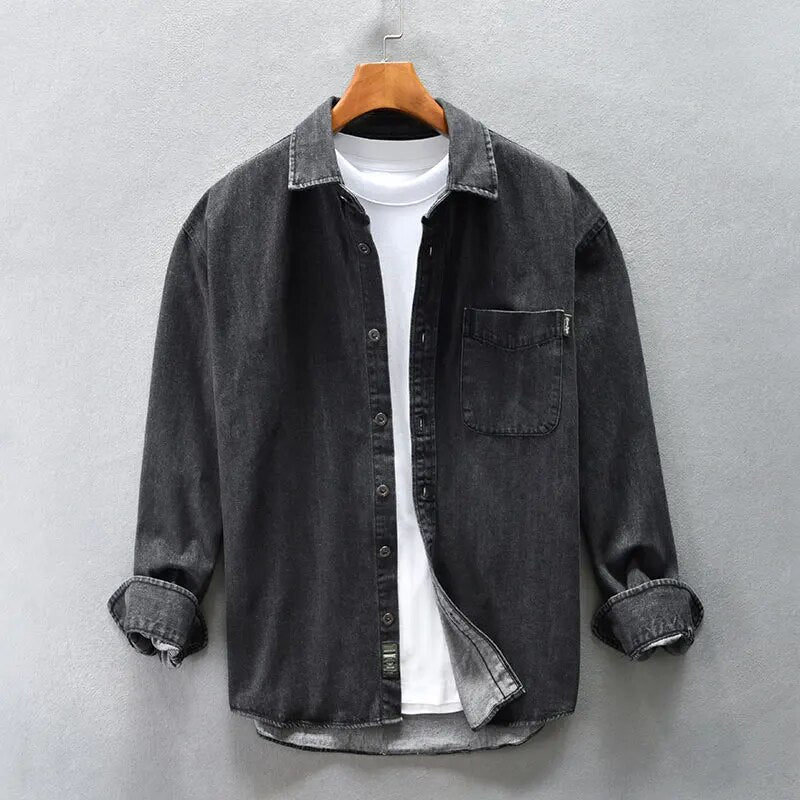 Morten - Retro Washed Denim Shirt for Men