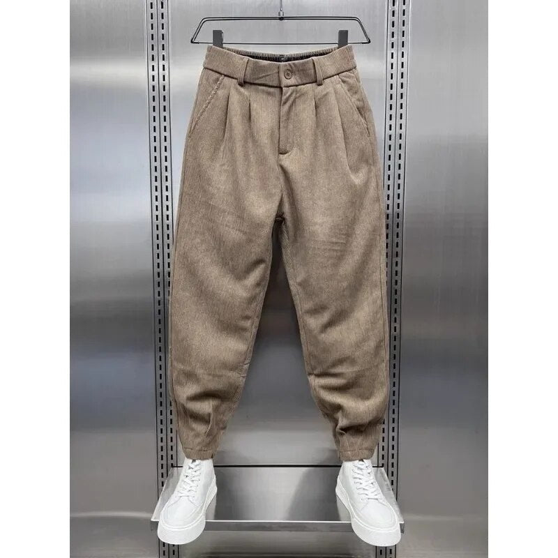 Yvan - Ankle length corduroy harem trousers for men