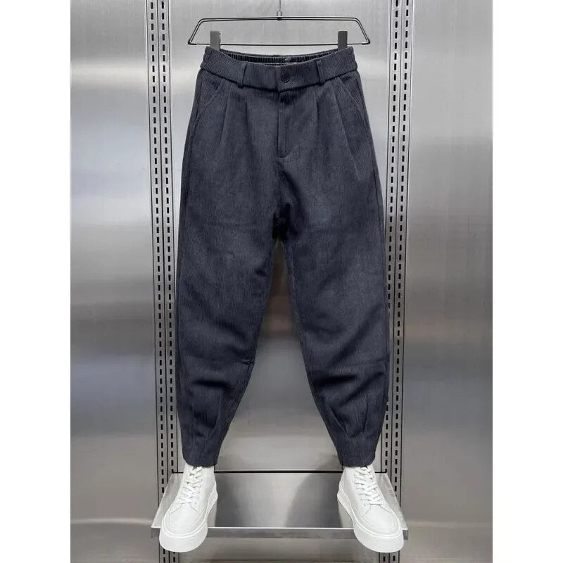 Yvan - Ankle length corduroy harem trousers for men