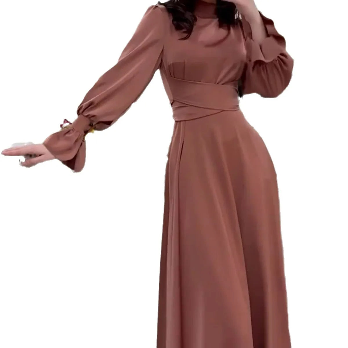 Seraphina - Chic dress with turtleneck and tapered waist