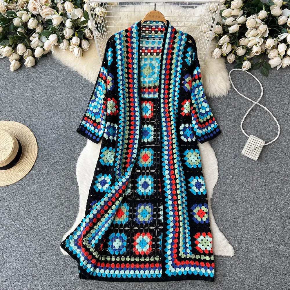 Colourful knitted cardigan