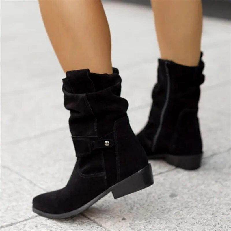 Jovie - Low Suede Boots - Chic - Seasoncollection- Ideal for Winter