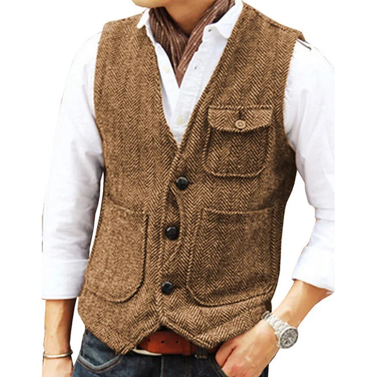 Alessandro - Men's suit cashmere single-breasted waistcoat