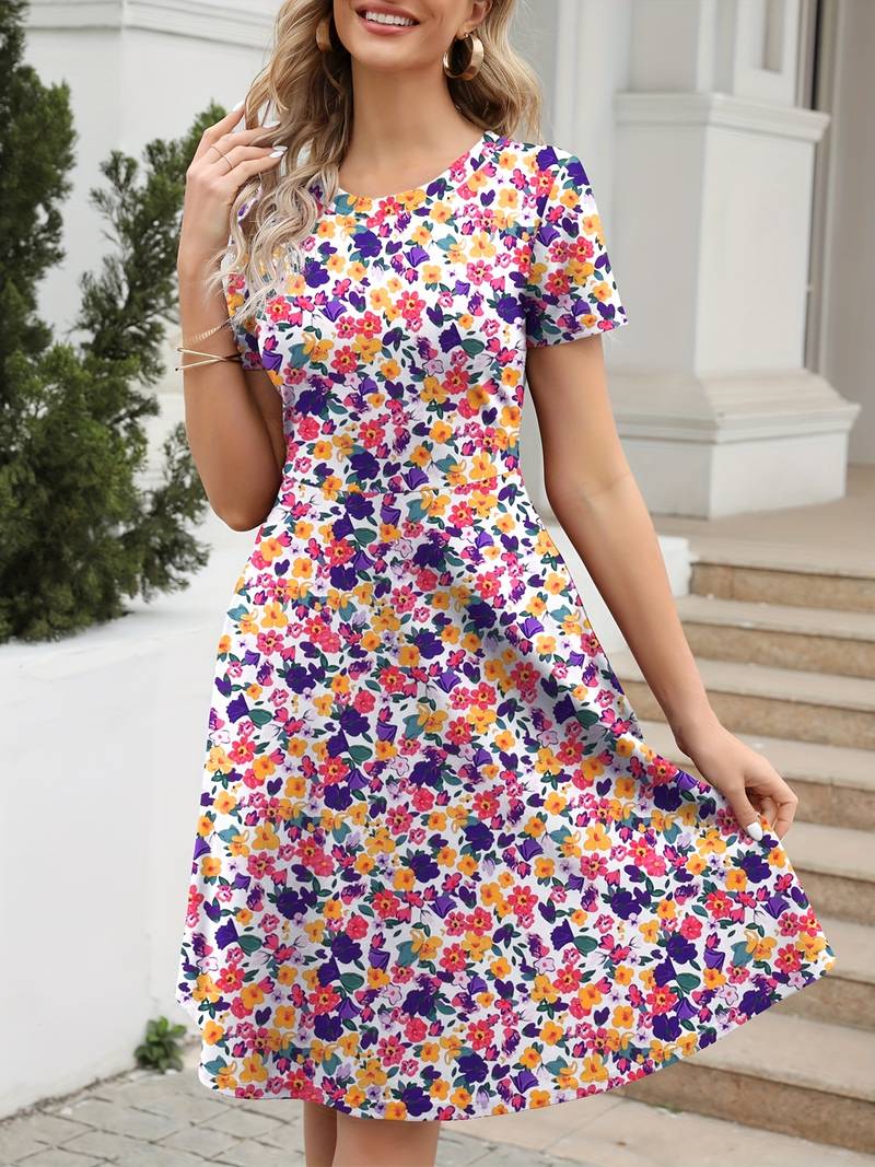 Vannesa | Women's Vintage Floral Print Dress